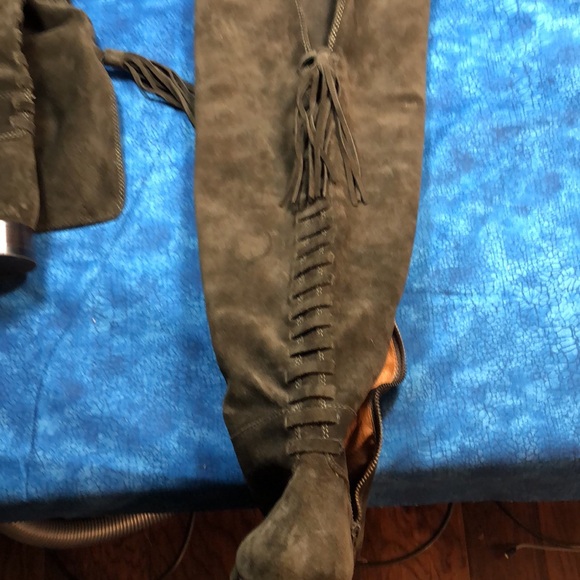 Frye Deep Olive Green Over the Knee Boots - Picture 7 of 9